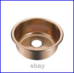 Burnished brushed copper stainless steel Single Round bowl kitchen sink trough