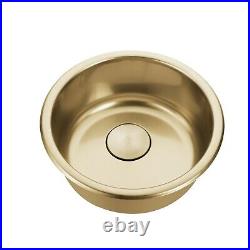 Burnished brushed copper stainless steel Single Round bowl kitchen sink trough