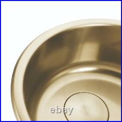 Burnished brushed copper stainless steel Single Round bowl kitchen sink trough