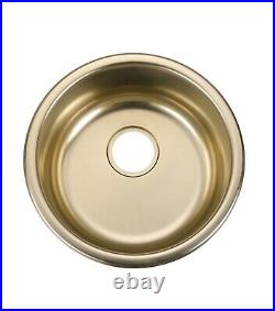 Burnished brushed copper stainless steel Single Round bowl kitchen sink trough