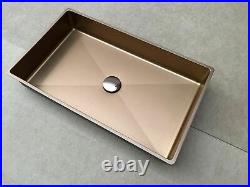 Burnished stainless steel undermount under mount basin sink hand made Rectangle