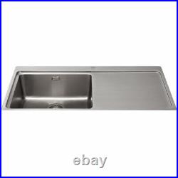 CDA KVF21RSS 1.0 Bowl Brushed Stainless Steel Flush Fit Kitchen Sink & Waste RHD