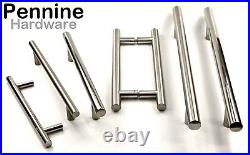 CHUNKY T BAR PULL HANDLE Brushed Stainless Steel Office School Shop Door