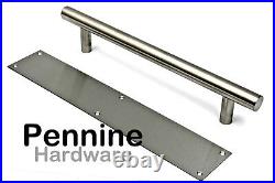 CHUNKY T BAR PULL HANDLE Brushed Stainless Steel Office School Shop Door