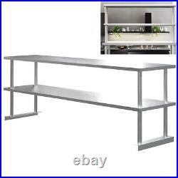 Catering Kitchen Over Prep Tables Shelf Rack Commercial Stainless Steel Topshelf