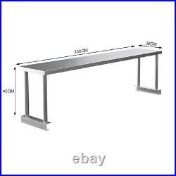 Commercial Catering Stainless Steel Table Overshelf Kitchen Prep Work Bench Set