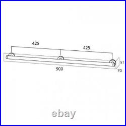 Coram Boston Safety Bar 900mm Stainless Steel Brushed