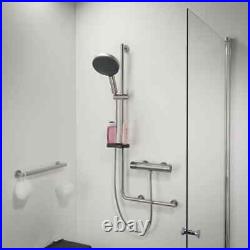 Coram Tiger Boston Brushed Stainless Steel Safety Shower Bar 90° Left Hand