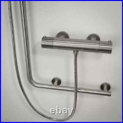 Coram Tiger Boston Brushed Stainless Steel Safety Shower Bar 90° Left Hand