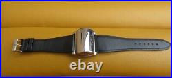 DERBY SWISSONIC ESA9176 JUMP HOUR SILVER WATCH 1975 base metal on leather strap