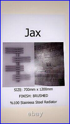 Designer Reina Jax Radiator Brushed 700mm x 1200mm 100% Stainless Steel