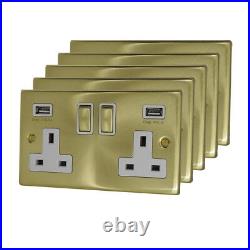 Discount Electrix, Brushed & Polished Brass Light Switches, USB Plug Sockets