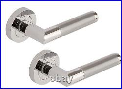 Door Handle Sets Stainless Steel Brushed Chrome Internal Quality Silver On Rose