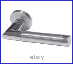 Door Handle Sets Stainless Steel Brushed Chrome Internal Quality Silver On Rose