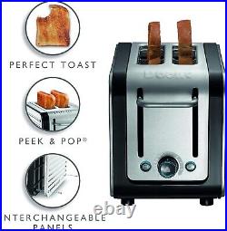 Dualit Architect 2 Slice Toaster Brushed Stainless Steel with Black Trim