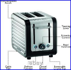 Dualit Architect 2 Slice Toaster Brushed Stainless Steel with Black Trim