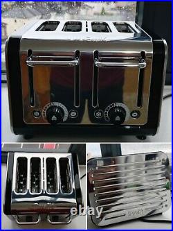 Dualit Architect 4 Slot Black Body With Brushed Stainless Steel Panel Toaster