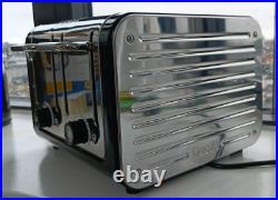 Dualit Architect 4 Slot Black Body With Brushed Stainless Steel Panel Toaster