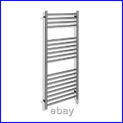 Electric Towel Rail Brushed Stainless Steel Thermostatic 600W 600mm x 1400mm