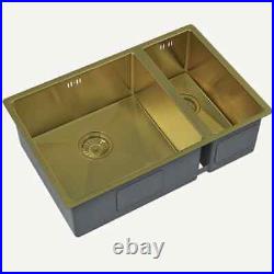 Ellsi Brushed Brass Kitchen Sink 1.5 Bowl Inset/Undermounted 670mm x 440mm NEW