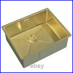 Etal Elite 1 Bowl Stainless Steel Inset / Undermount Kitchen Sink Brushed Brass