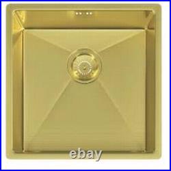 Etal Elite 1 Bowl Stainless Steel Inset / Undermount Kitchen Sink Brushed Brass