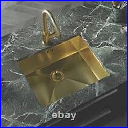 Etal Elite 1 Bowl Stainless Steel Inset / Undermount Kitchen Sink Brushed Brass