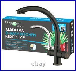 FilterLogic Madeira 3 Way Kitchen Drinking Water Filter/Mixer Tap with FREE System