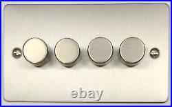 Flat Plate Brushed Stainless Steel FSS3 Light Switches, Plug Sockets, Dimmers