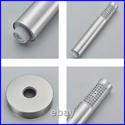 Floor Standing Bathroom Bathtub Taps Set Brushed Stainless Steel Bathtub Shower