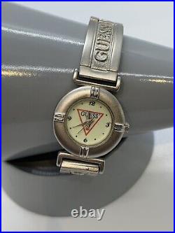 GUESS Watch Brushed Stainless Steel Movement logo Link Bracelet New