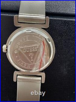 GUESS Watch Brushed Stainless Steel Movement logo Link Bracelet New