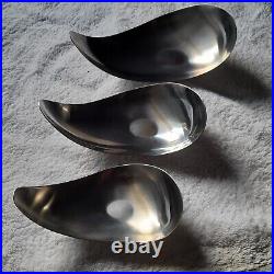 Georg jensen leaf bowl set brushed stainless steel