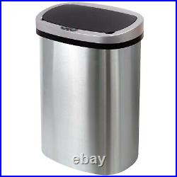 GlamHaus Automatic Sensor Bin Brushed Stainless Steel Touchless Waste Dustbin
