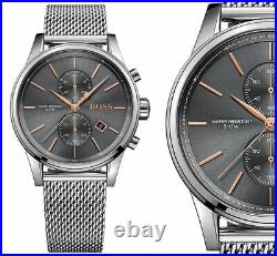 HUGO BOSS HB1513440 Jet Men's Stainless Steel Chronograph Watch + Gift Bag