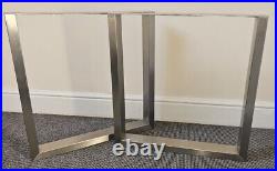 Handcrafted Stainless Steel Table Legs, Modern Brushed Sheen -UK Made- All sizes