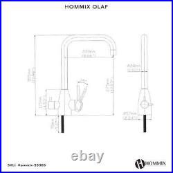 Hommix Olaf Brushed 304 Stainless Steel 3-Way Tap & Advanced Single Filter Under