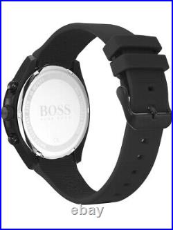 Hugo Boss 1513720 Men's Velocity Black Chronograph 44mm Watch & Silicone Strap