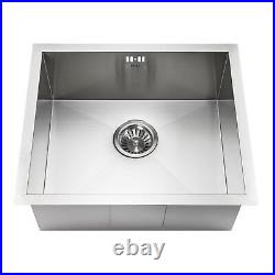 Inset Kitchen Sink Topmount Basin 500x430 Brushed Stainless Steel ENKI KS045