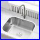 Inset Single Bowl Kitchen Sink Brushed Stainless Steel Soundproof Bottom + Waste