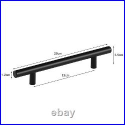 Kitchen Cupboard Cabinet T-Bar Door Handle Brushed Stainless Steel Black Silver