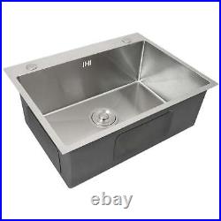 Kitchen Sink Stainless Steel Square Brushed Premium Handmade Satin Finish