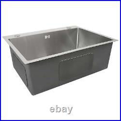 Kitchen Sink Stainless Steel Square Brushed Premium Handmade Satin Finish