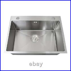 Kitchen Sink Stainless Steel Square Brushed Premium Handmade Satin Finish