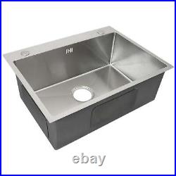 Kitchen Sink Stainless Steel Square Brushed Premium Handmade Satin Finish