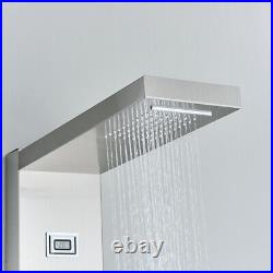 LED Shower Panel Column Tower Stainless Steel Black Waterfall Body Jet Mixer Tap