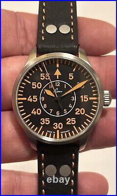 Laco Palermo 39 Flieger Type-B Orange Automatic Pilot Watch, #862130