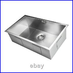 Large Kitchen Sink Brushed Stainless Steel Rectangular Undermount Inset 760 x455