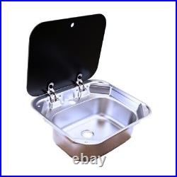 Lavanda 551 Stainless Steel Sink With Glass Lid for Campervan Motorhome Caravan