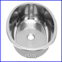 Marine Grade Brushed Stainless Steel Oval Boat Sink with Drain Hole